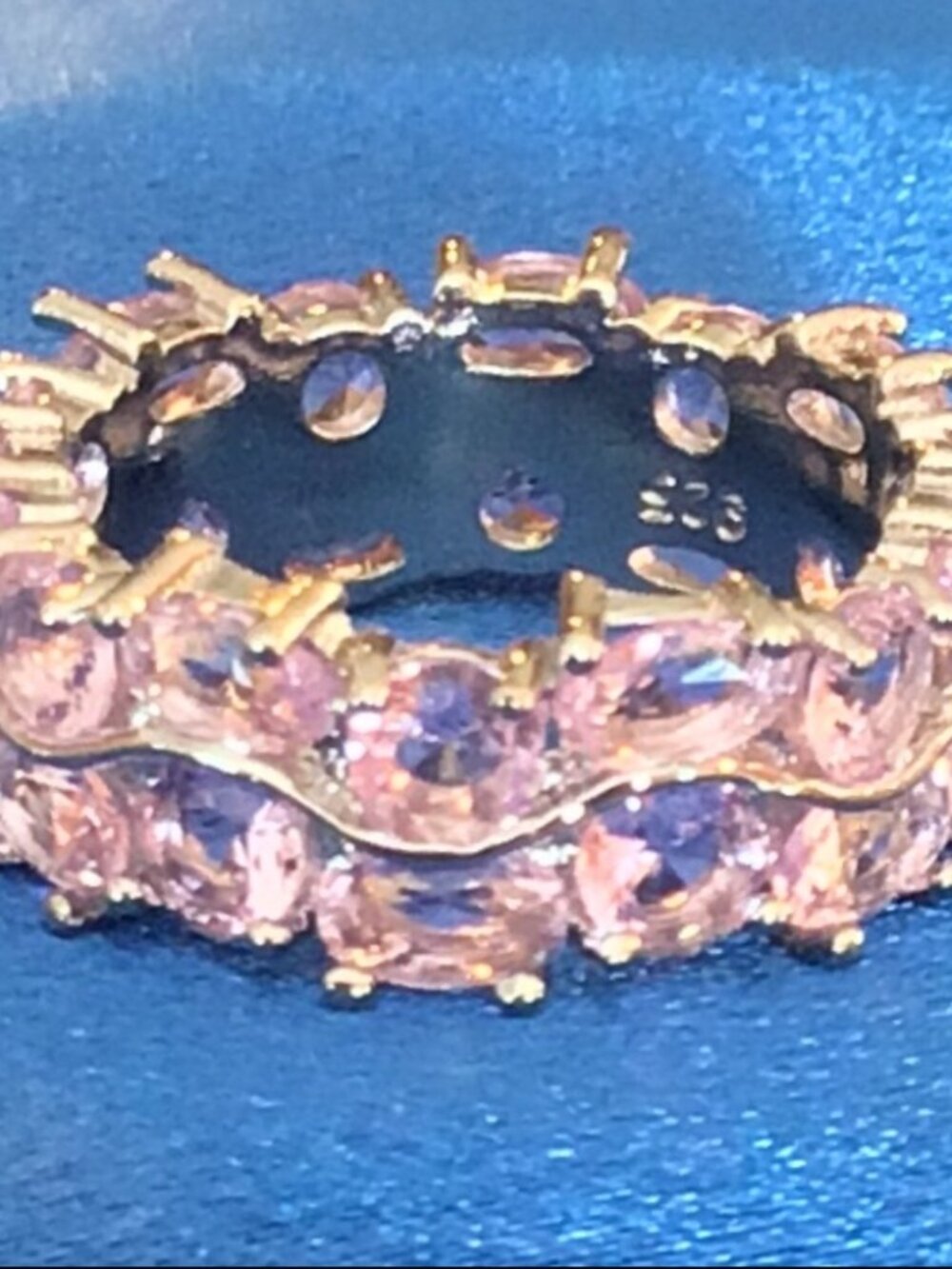 PINK TOURMALINE GEMSTONE BAND SIZE 7.75 - 925 SILVER